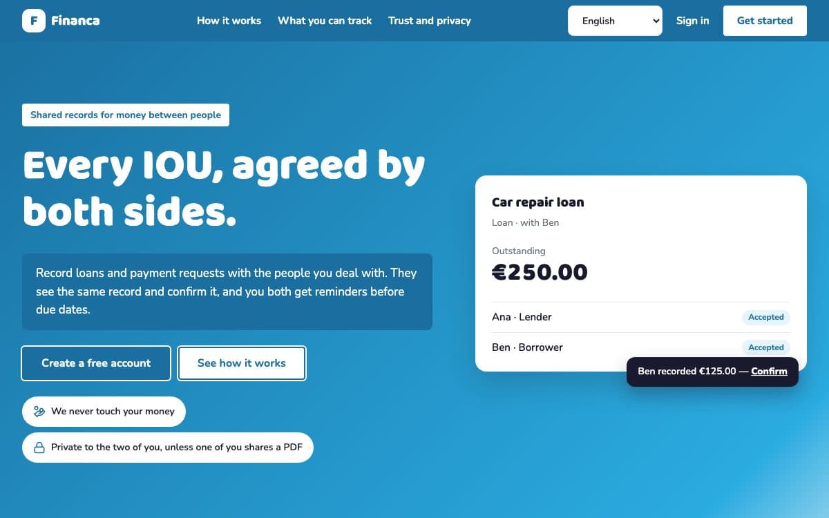 Screenshot of Financa